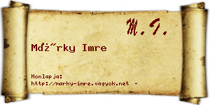 Márky Imre névjegykártya